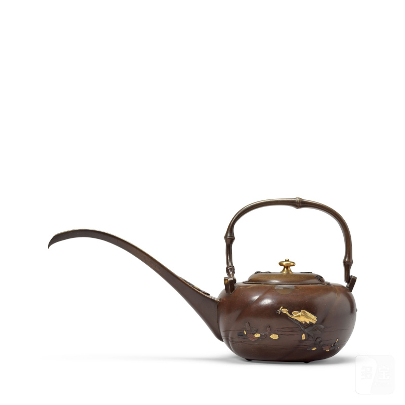 宮部篤良 明治時代 銅嵌金銀壺 | A GOLD AND SILVER-INLAID BRONZE EWER AND COVER - 图6